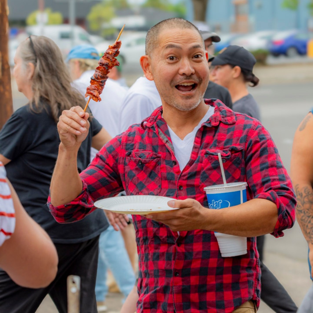 Community member at King's Asian Market event