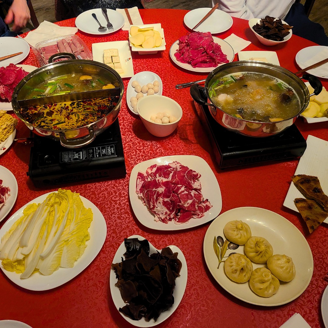Hot pot dining at King's Asian Market Chinese New Year